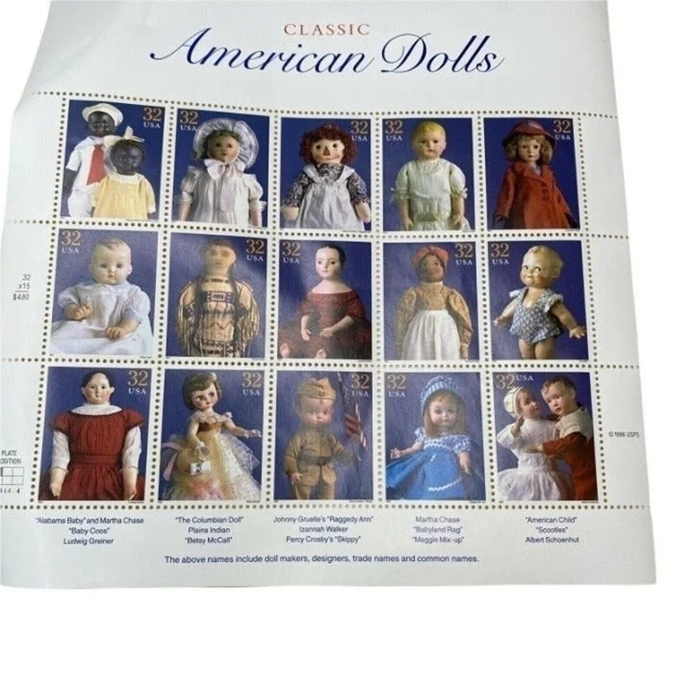 Classic American Dolls Sheets of 15 32¢ Stamps # 3151 Brand New 2 Sheets